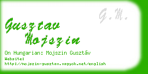 gusztav mojszin business card